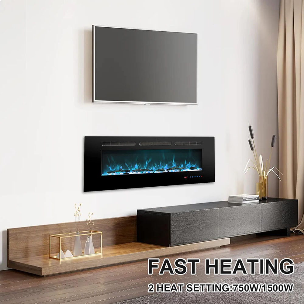 Electric Fireplace Insert Fireplace Heater with Remote Control for Indoor Use
