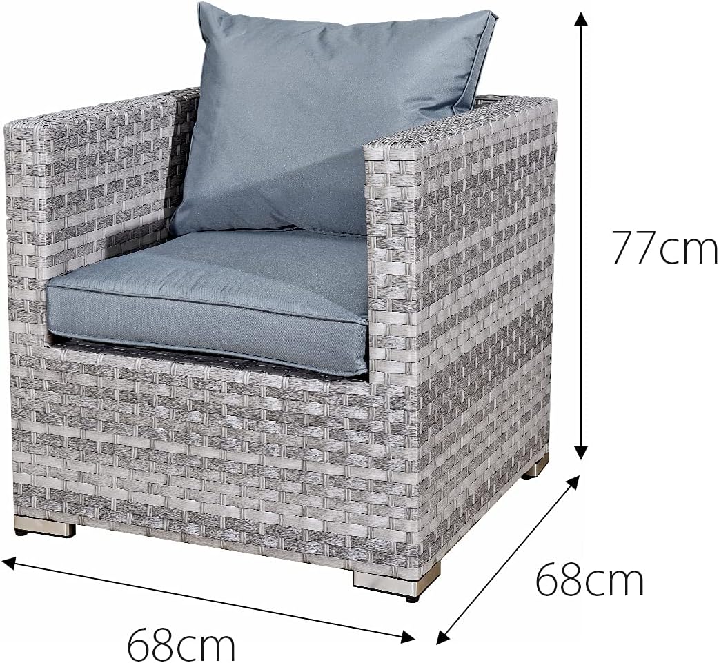 Oseasons Acorn Rattan 5 Seat Lounge Sofa Set in Dove Grey