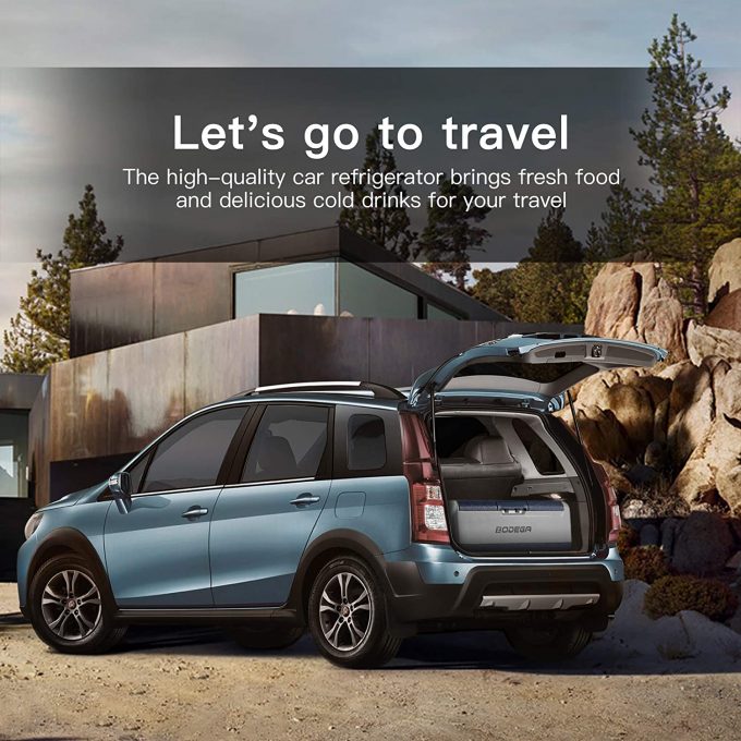 BODEGA 12 Volt Refrigerator Portable Freezer, Car Fridge Dual Zone APP Control -4℉-68℉ RV Electric Compressor Cooler, 12/24V DC and 100-240V AC for Outdoor, Camping, Travel,Vehicles