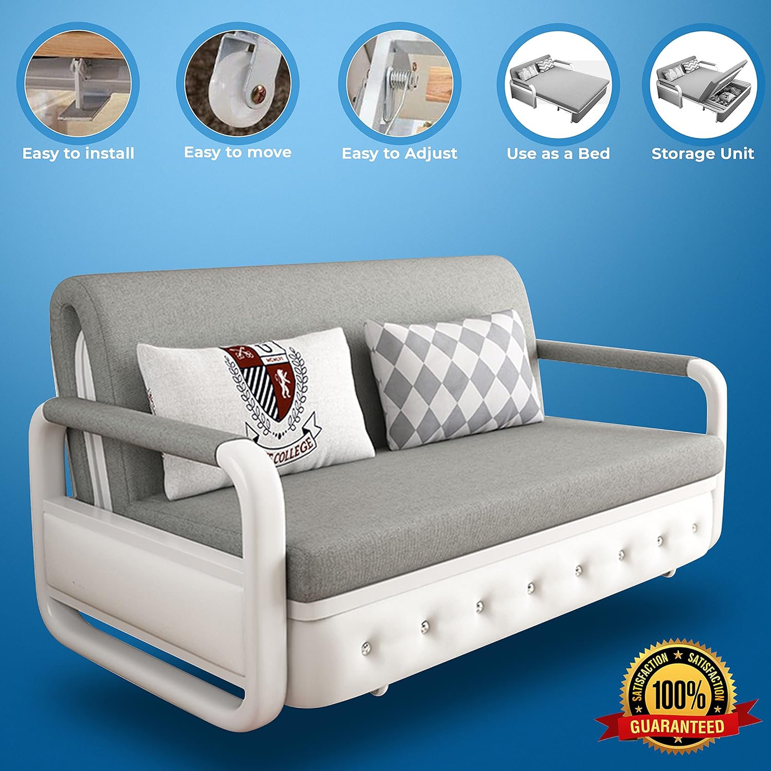 UNICORN FURNITURE Sofa Bed Modern Reclining Foldable Bed