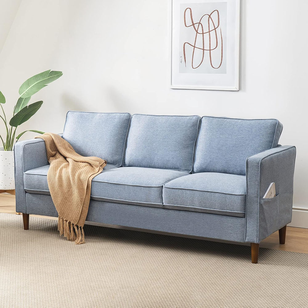 Mellow HANA Modern Linen Fabric Loveseat