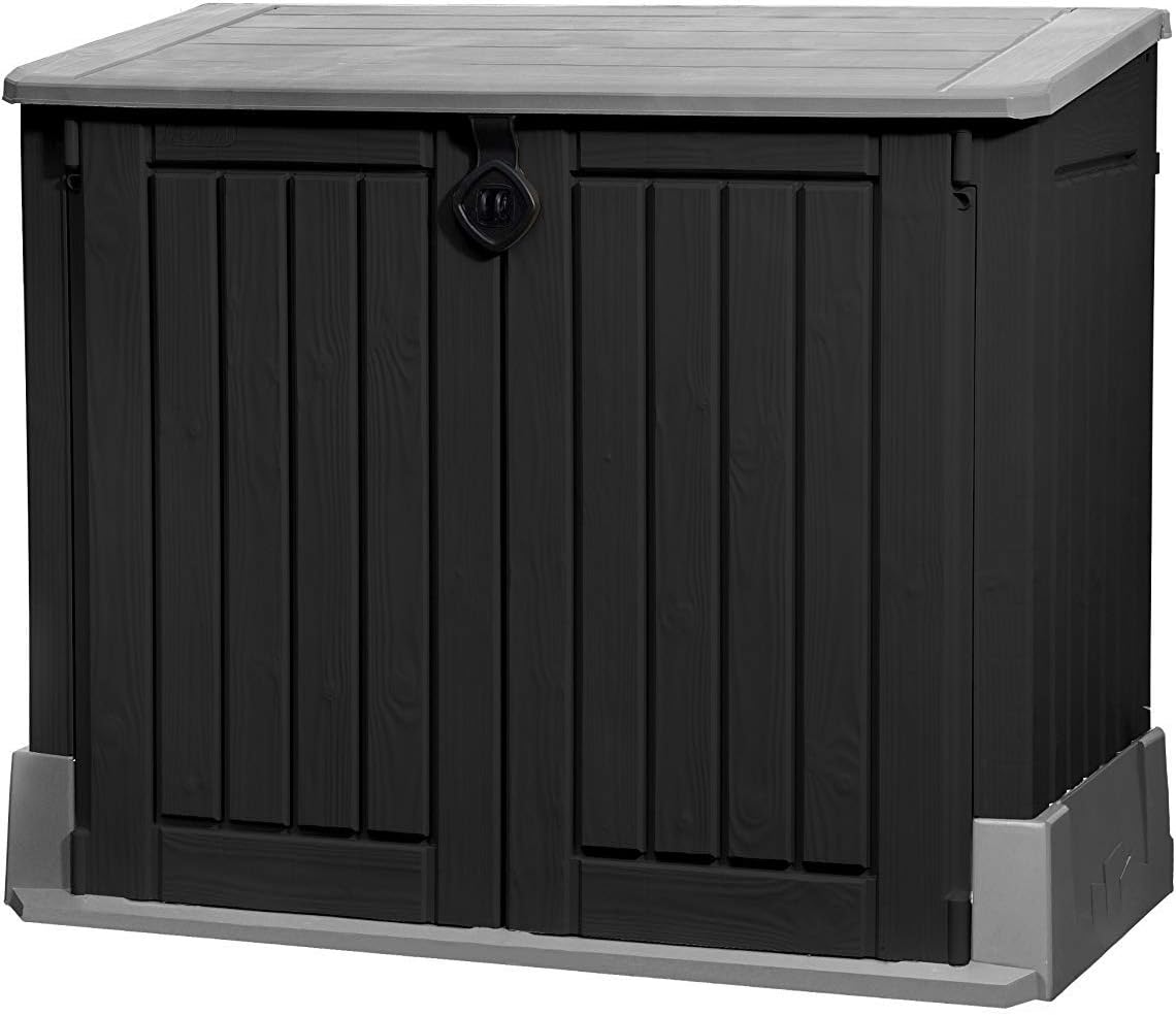 Keter Store-It Out Midi Outdoor Garden Storage Shed, Beige and Brown, 130 x 74 x 110 cm