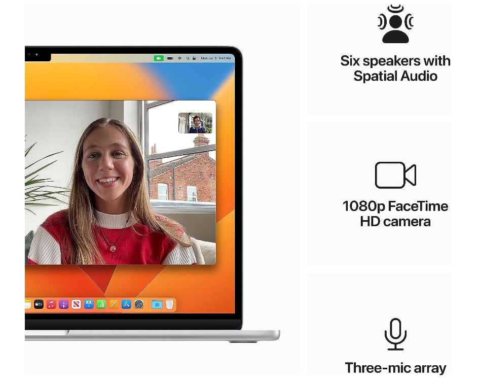 Apple 2023 MacBook Air laptop with M2 chip: 15.3-inch Liquid Retina display, 8GB RAM, 512GB SSD storage, backlit keyboard, 1080p FaceTime HD camera, Touch ID. Works with iPhone/iPad
